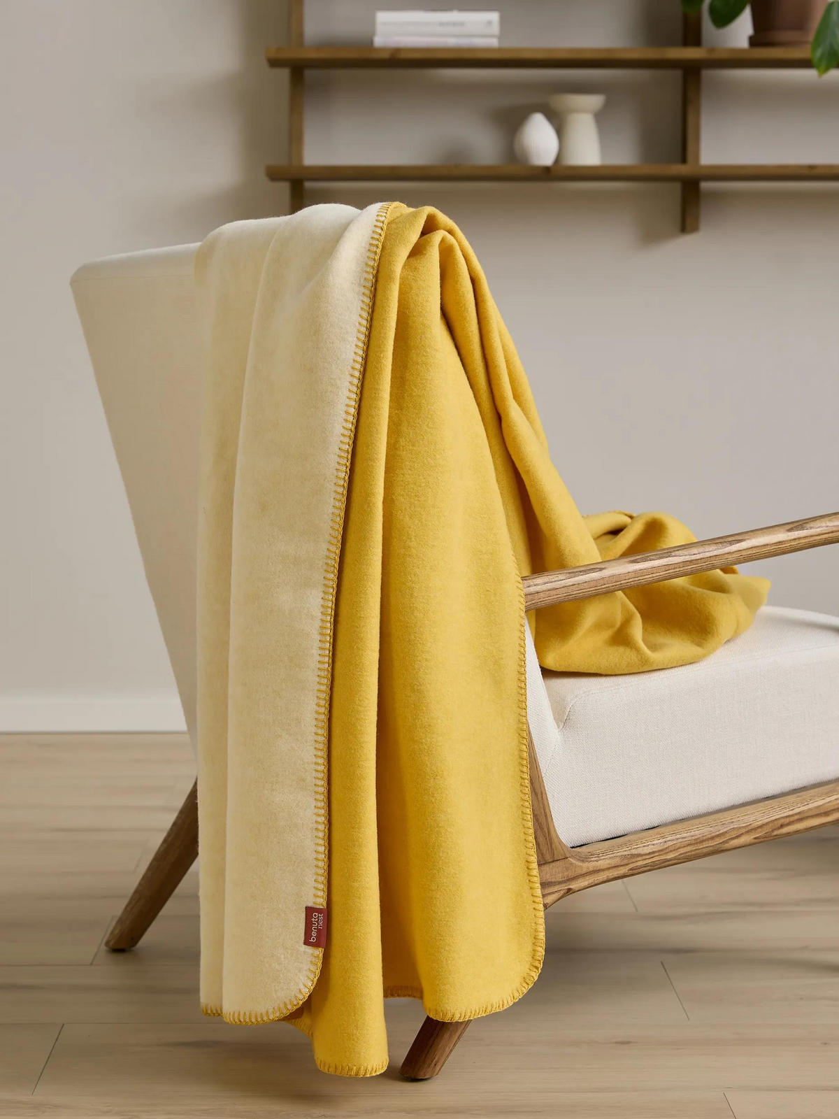 DECKE Mona Gelb 140/200 cm - Gelb, Textil (140/200cm) - benuta