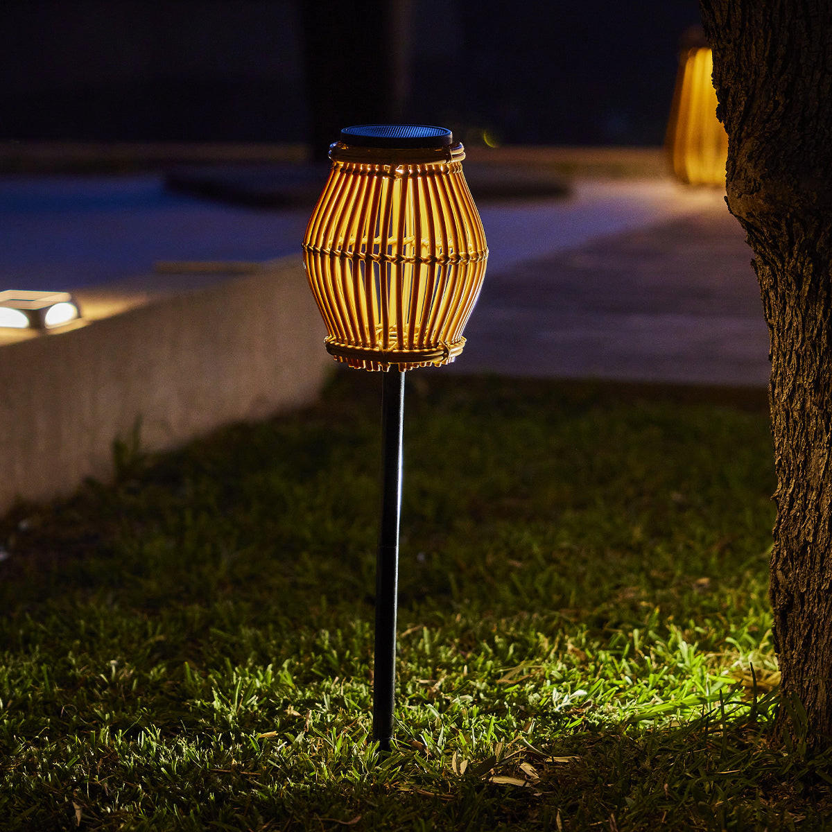 SILVINA H70CM Solar-Bodenleuchten - Braun, Kunststoff (18/18/70cm) - Lumisky
