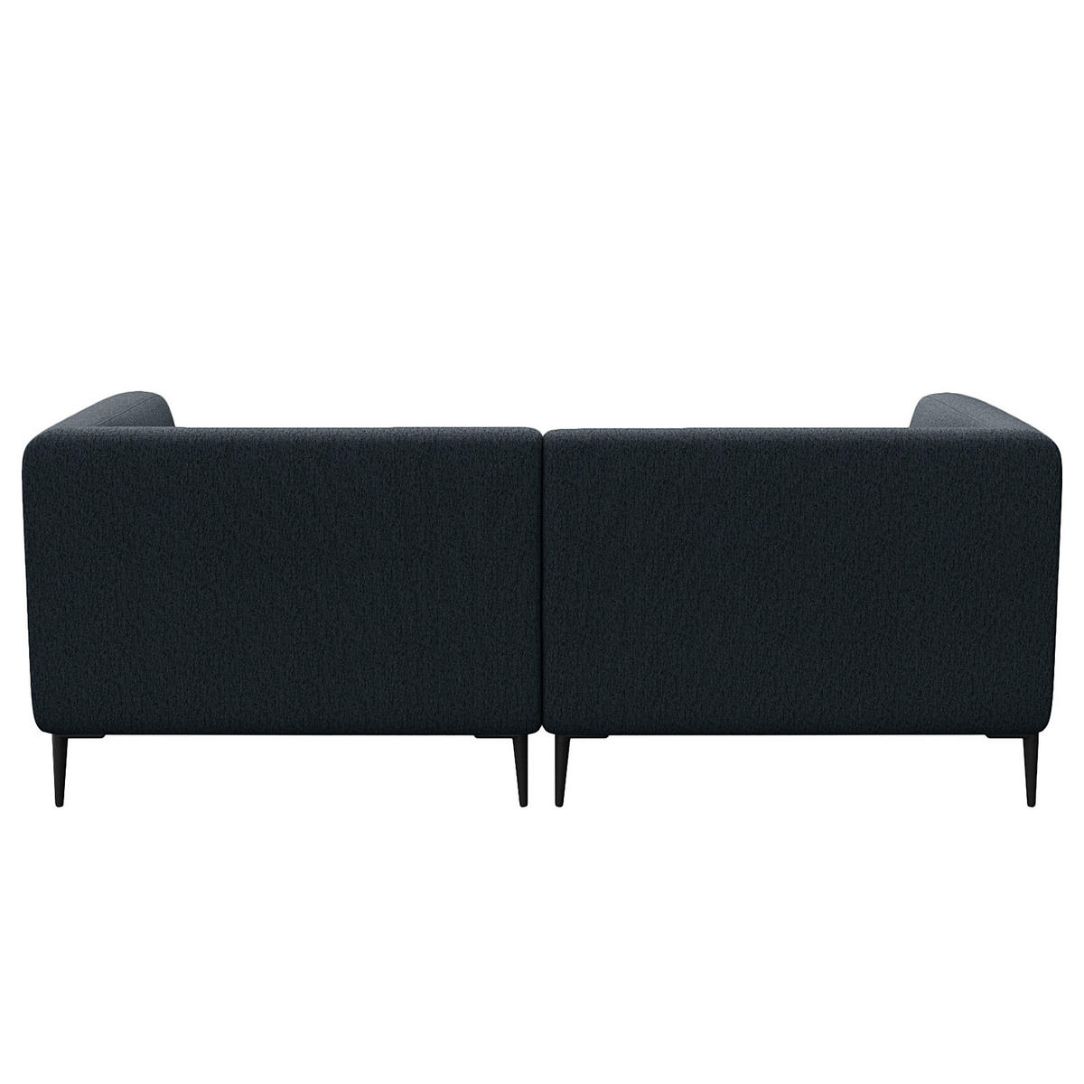 1,5-SITZER ECKSOFA mit Longchair - Schwarz/Grau, Textil/Metall (211/148cm) - home24