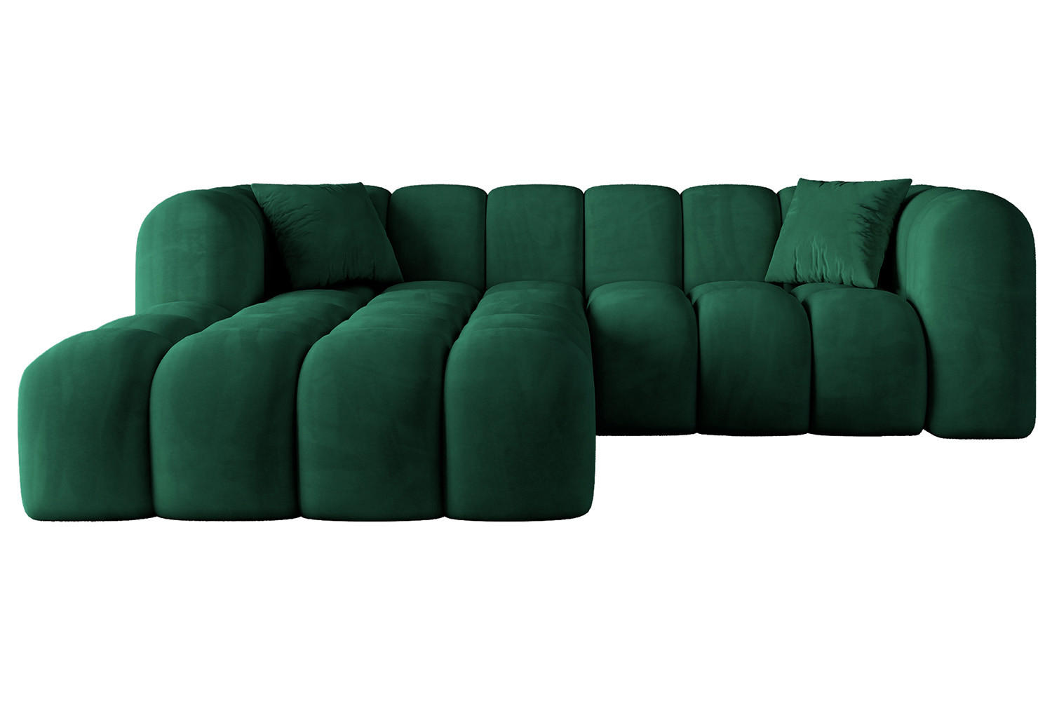 ECKSOFA Ottomane Links OLEA-L1 - 231x173x74 cm Dunkelgrün - Dunkelgrün/Schwarz, Holzwerkstoff/Kunststoff (231/173cm) - ALTDECOR