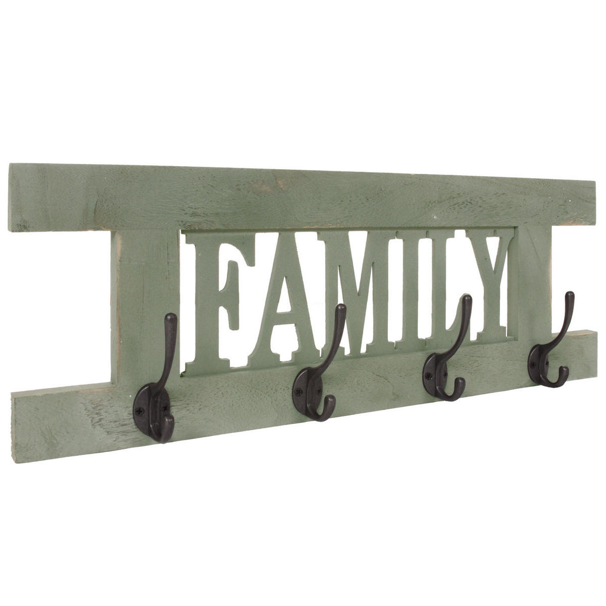 WANDGARDEROBE FAMILY SHABBY-LOOK Grün - Grün, Holz (60/21/2cm) - Jamb