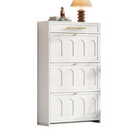 SCHUHSCHRANK aus MDF 70x25x123,5cm in Weiß mit 6 Fächern & Schublade - Weiß, Holzwerkstoff (70/123.5/25cm) - Modfu