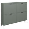 SCHUHSCHRANK Erna 120x25x101 Pinie Green matt Lack - Grün, Holzwerkstoff (120/101/25cm) - 58aufmkessel