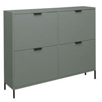 SCHUHSCHRANK Erna 120x25x101 Pinie Green matt Lack - Grün, Holzwerkstoff (120/101/25cm) - 58aufmkessel
