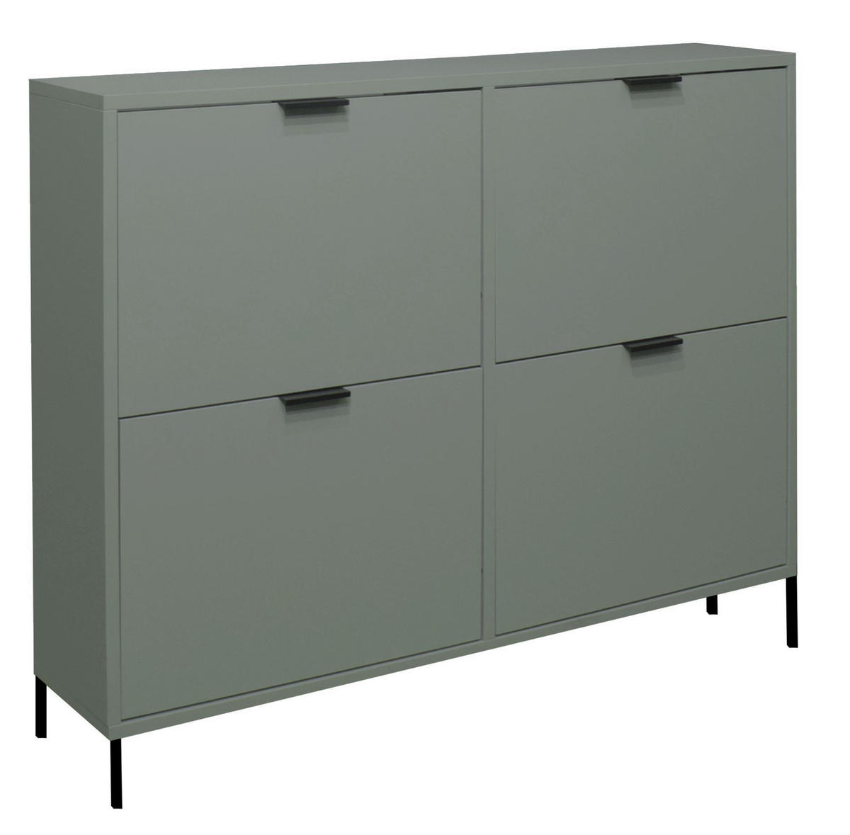 SCHUHSCHRANK Erna 120x25x101 Pinie Green matt Lack - Grün, Holzwerkstoff (120/101/25cm) - 58aufmkessel