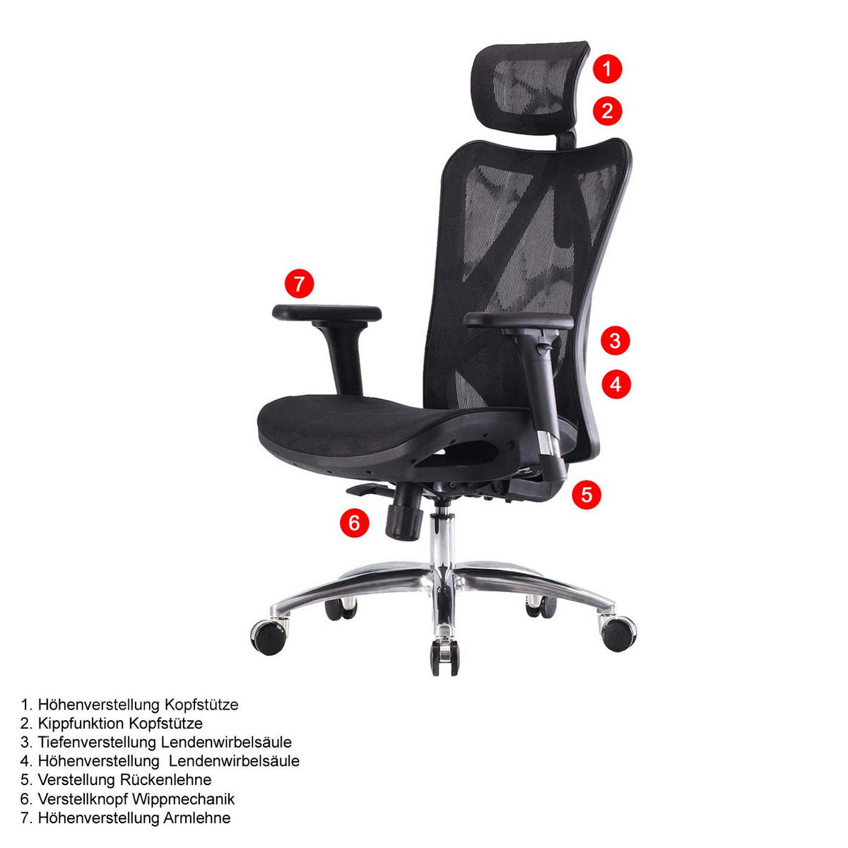 DREHSTUHL HxBxT 128x66x93cm Sitzhöhe 44cm ergonomisch verstellbare Armlehne 150kg belastbar Bezug Schwarz Gestell Schwarz - Schwarz, Kunststoff (66/128/93cm) - PROREGAL