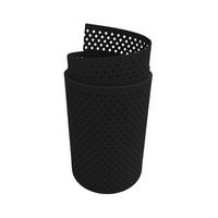 SICHTSCHUTZSTREIFEN PP Premium Gelocht 15 Prozent Streifen Tiefschwarz 2,55m - Schwarz, Kunststoff (255/19cm) - ZAUN|ZU