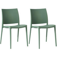 GARTENSTUHL 2er Set Kunststoff Oliv - Olivgrün, Kunststoff (42/81/49cm) - CLP