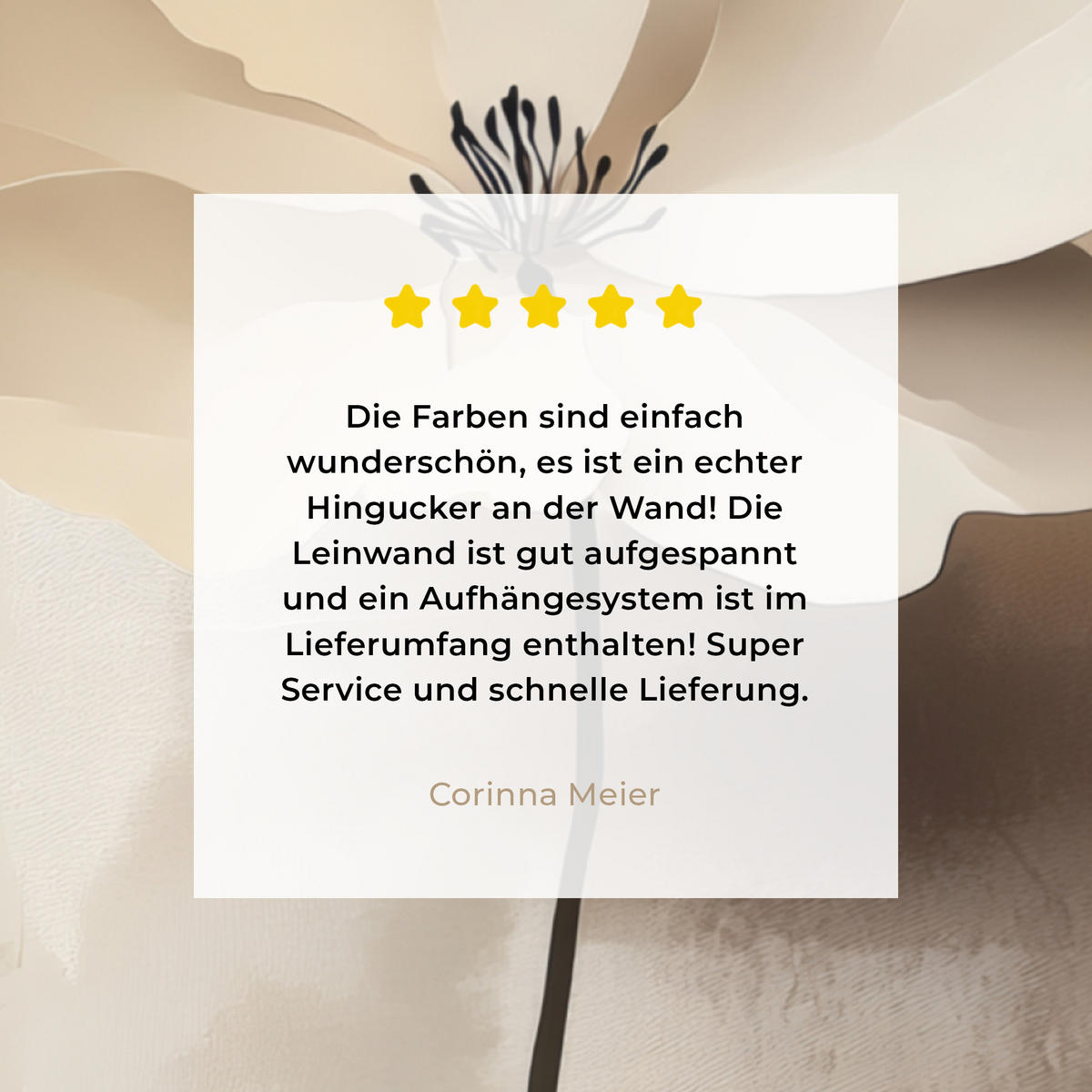 LEINWANDBILD Blume - Beige - Farbe - Schatten 90x90 cm - Creme, Textil (90/90cm) - MuchoWow