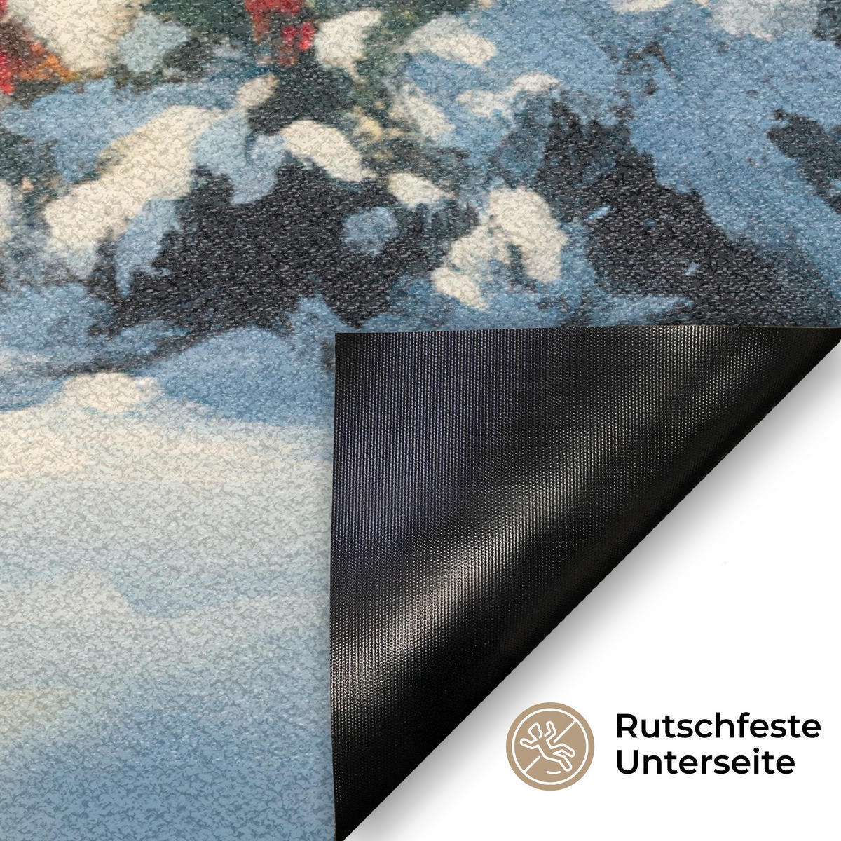 FUSSMATTE Weihnachten - Weihnachtsbaum - Winter - Zuhause - Schnee 90x60 cm - Multicolor, Kunststoff (90/0.4cm) - MuchoWow