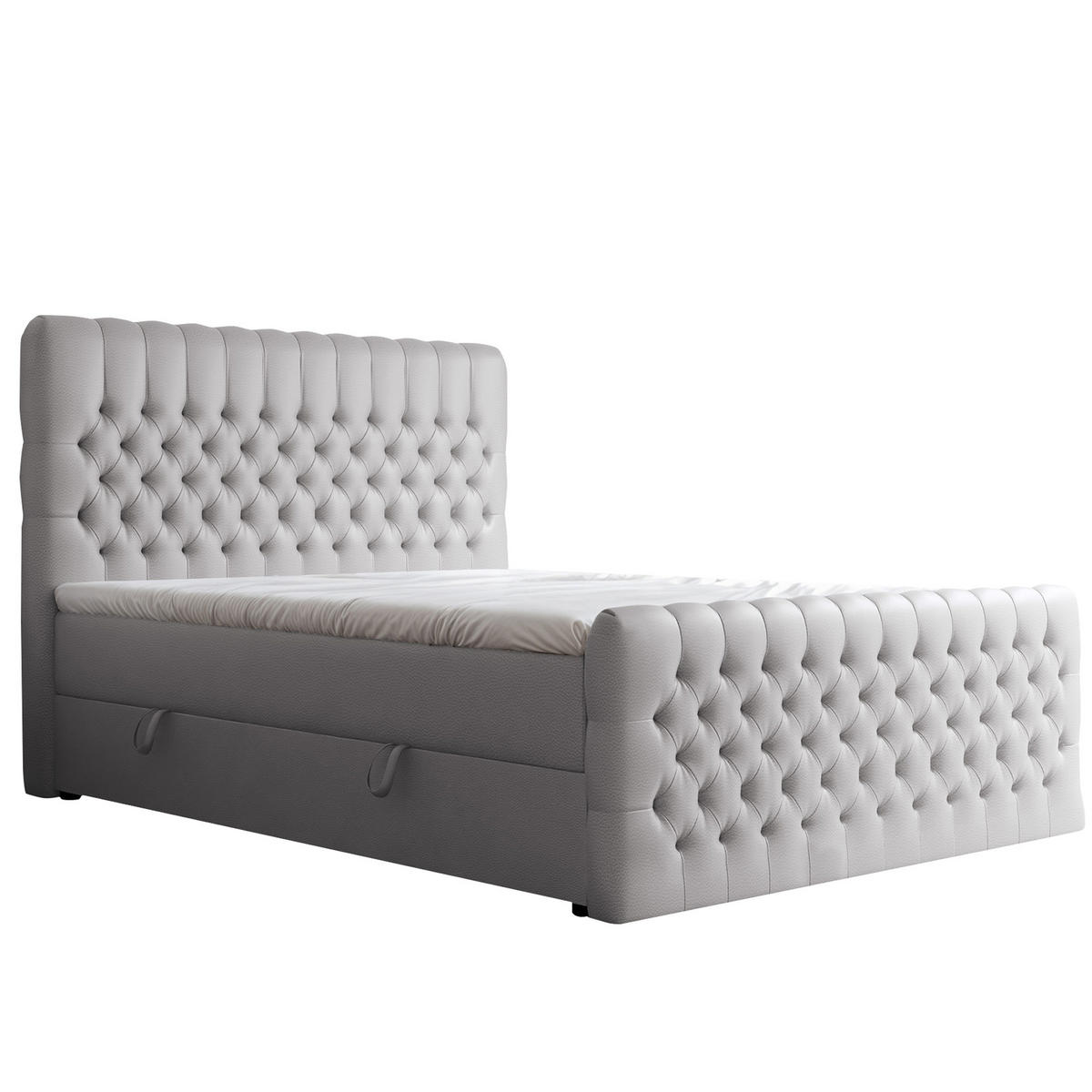 BOXBETT 180x200 cm mit Topper - Grau, Holzwerkstoff/Textil (180/200cm) - Idohome