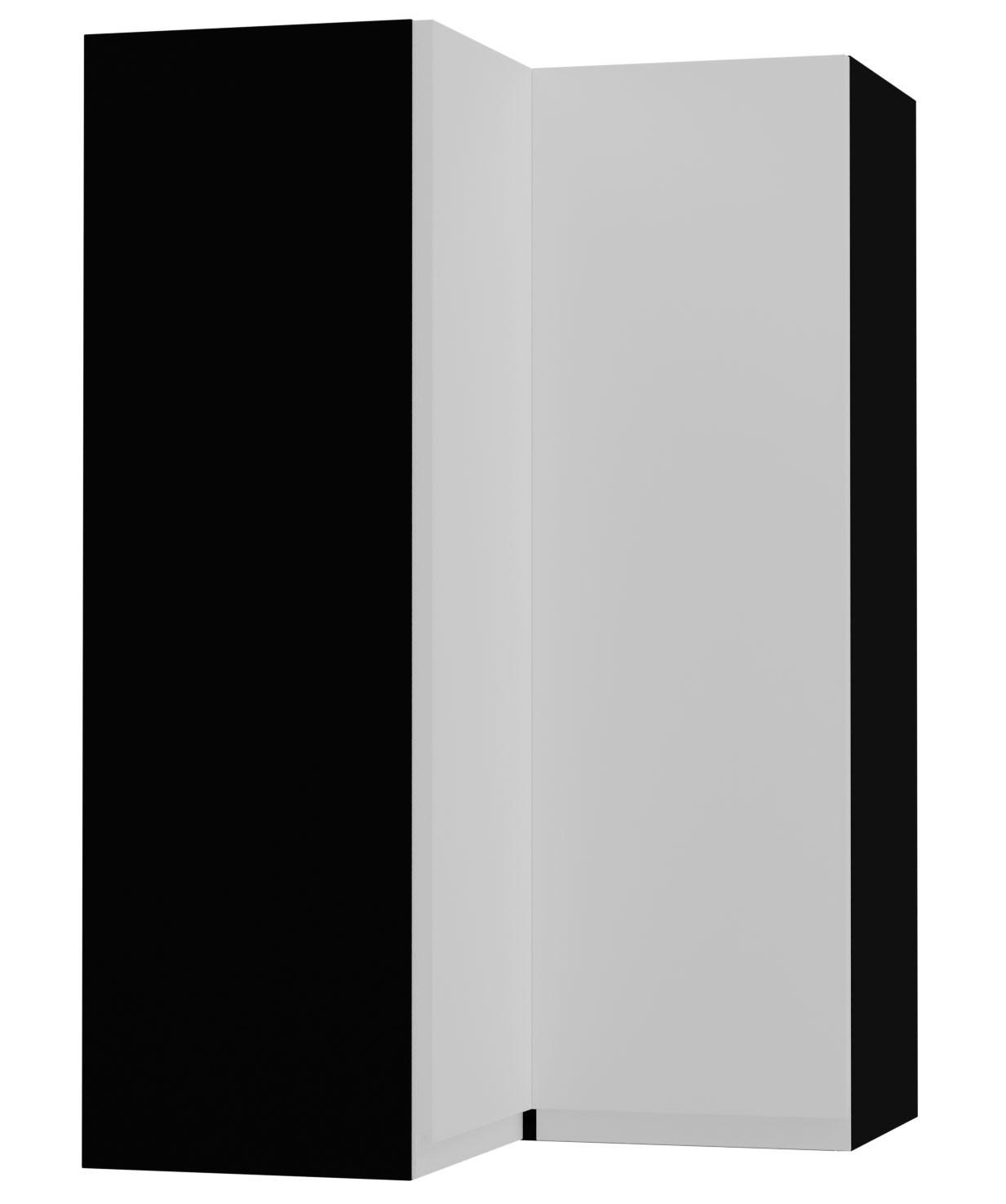 ECKHÄNGESCHRANK Avellino W14/60 Schwarz / Weiß Acryl Matt 60 / 60 / 96cm - Schwarz/Weiß, Holz/Holzwerkstoff (60/96/60cm) - Feldmann-Wohnen
