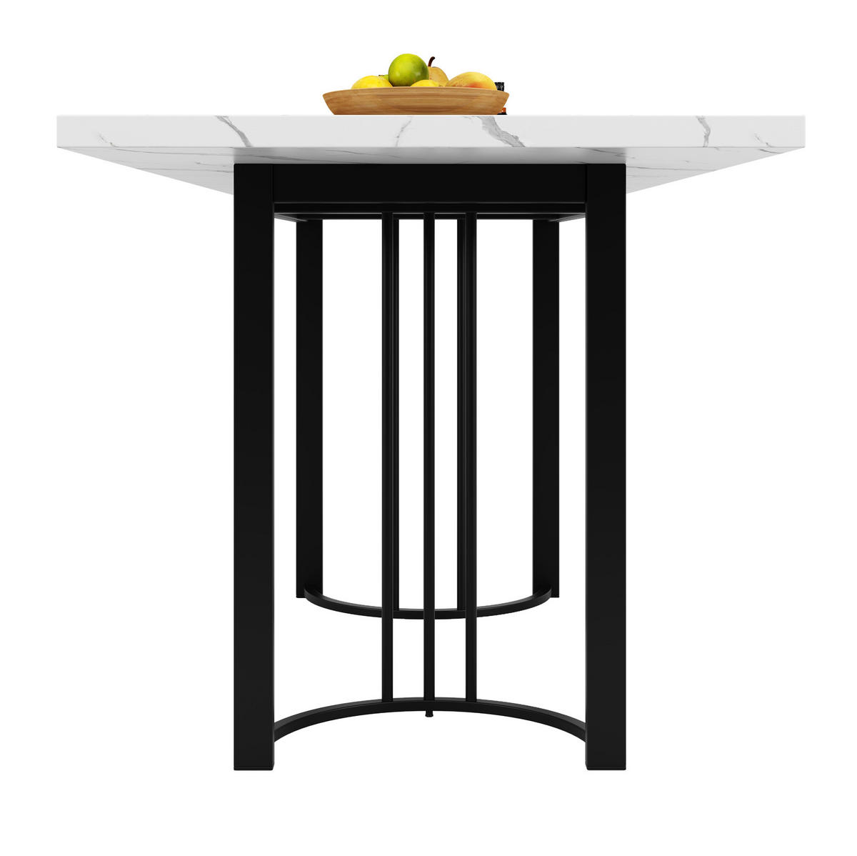 ESSTISCH 140-179,5/80/75,5 cm in Weiß/Schwarz ausziehbar mit Metallgestell - Weiß, Holzwerkstoff (140/80/75.5cm) - Flora Grace