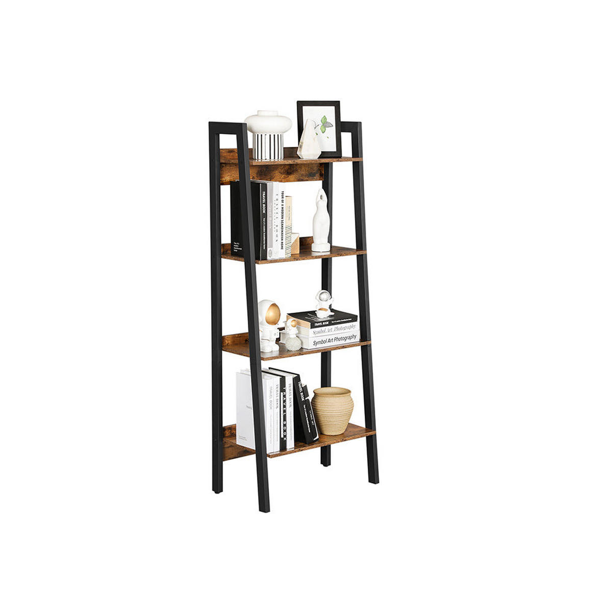 BÜCHERREGAL LEITERREGAL - Braun, Holzwerkstoff (34/138/56cm) - Hansiro