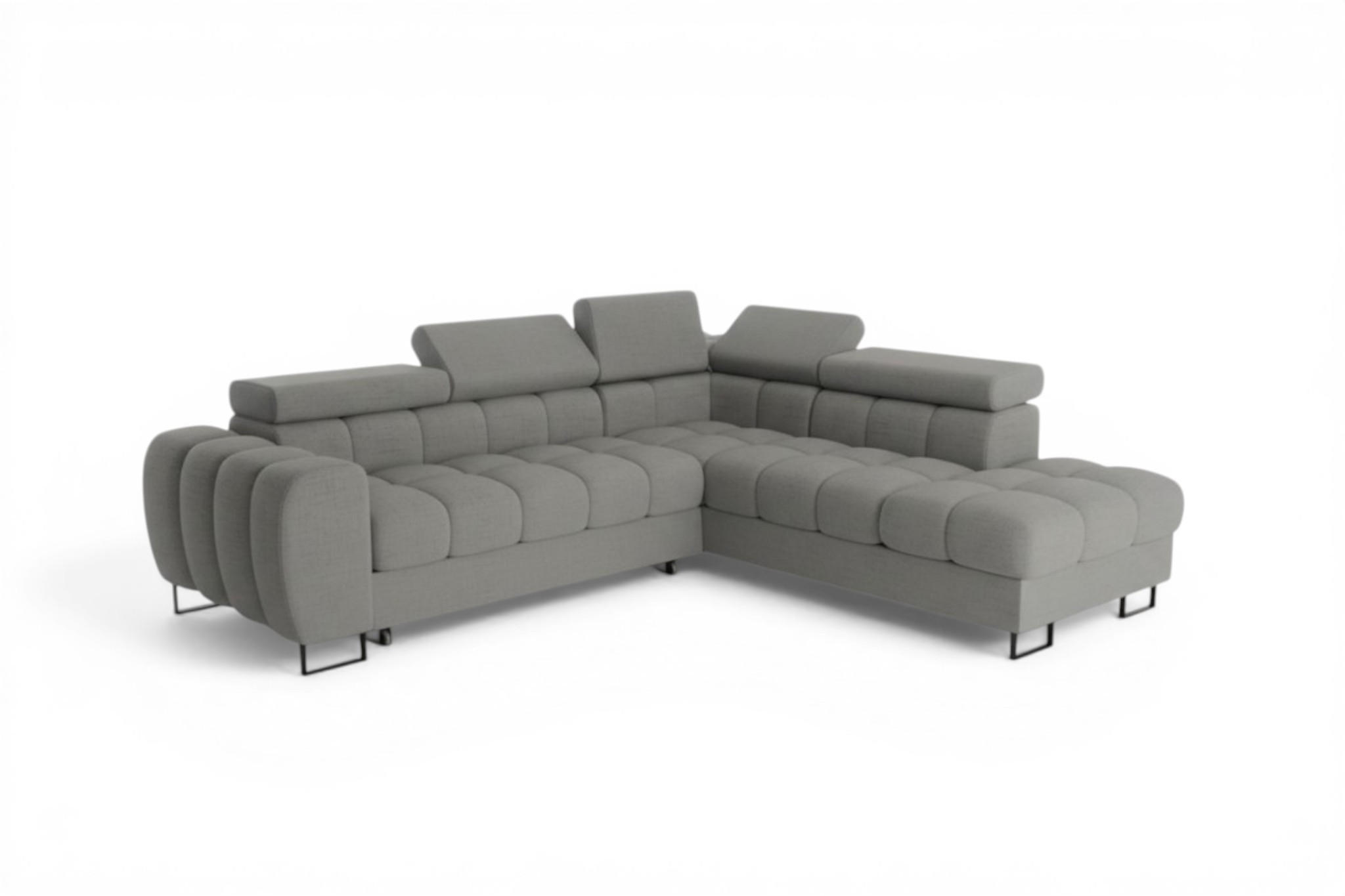 ECKSOFA Bastien Max Mit Schlaffunktion - Grau, Holzwerkstoff/Textil (260/225cm) - Fun Möbel