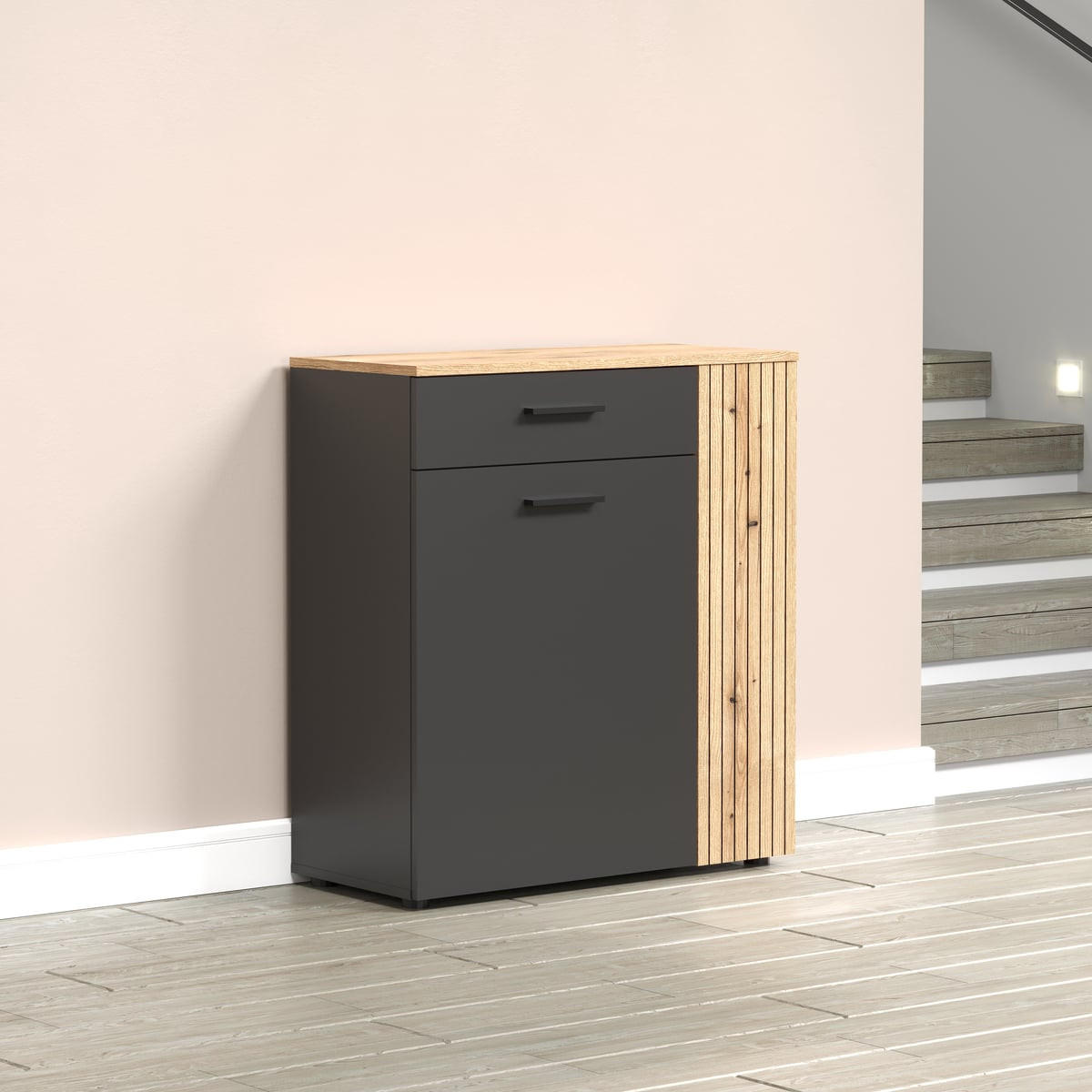 SCHUHSCHRANK Esteban Anthrazit - Anthrazit, Holzwerkstoff (80/88/36cm) - Trendteam