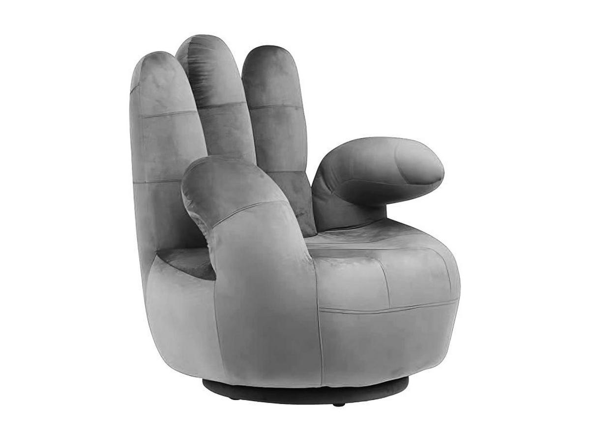 FINGERSESSEL drehbar - Samt - Anthrazit - CATCHY - Anthrazit, Textil (78/89/82cm) - Vente-Unique