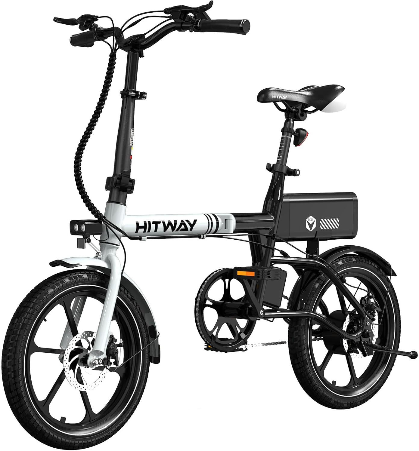 E-BIKE BK35S Klapprad 16 Zoll APP, Max. 25km/h - Schwarz, Metall (42cm) - HITWAY