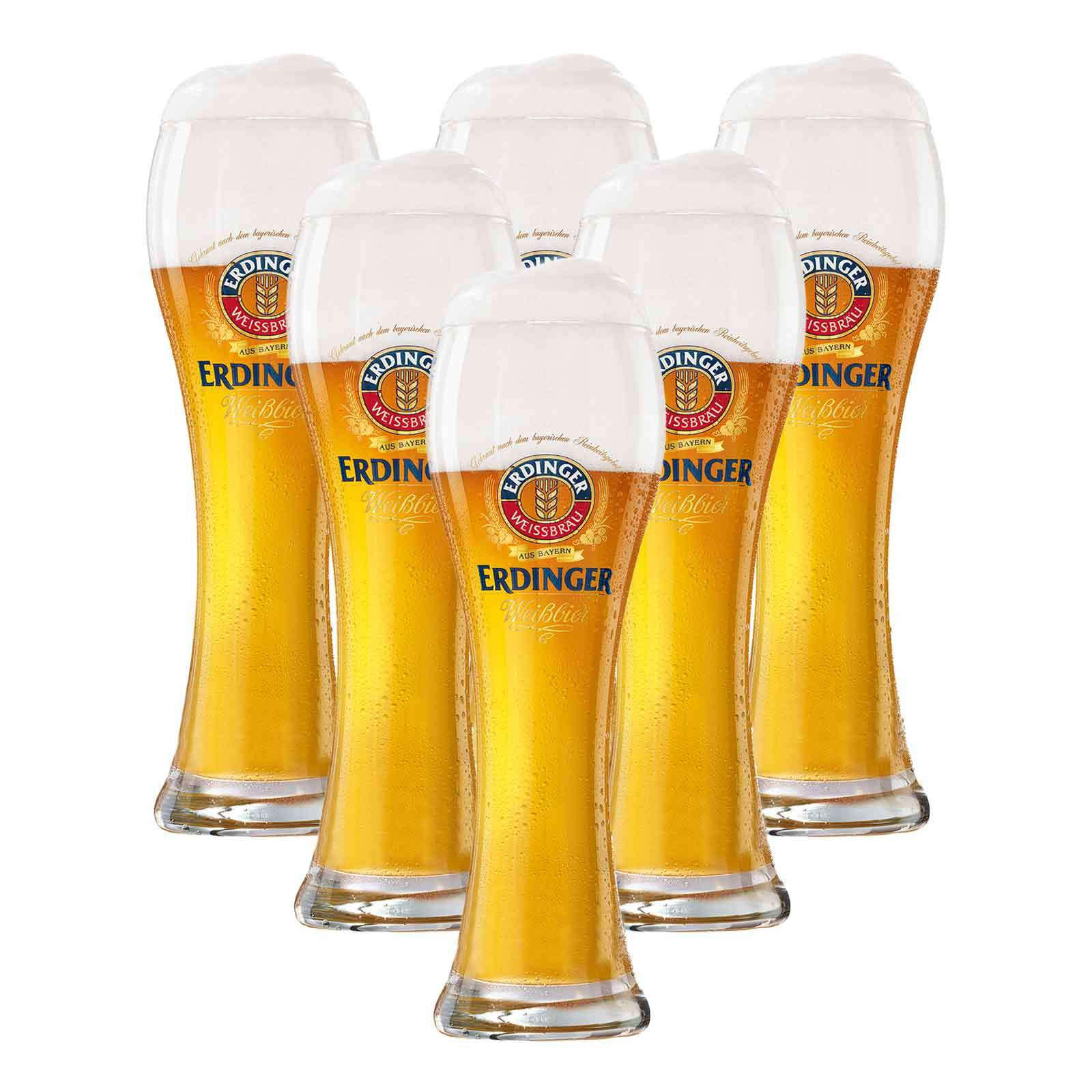 WEIZENBIERGLÄSER Erdinger transparent 500 ml 6er Set - Transparent, Glas (0.5L) - Ritzenhoff Breker