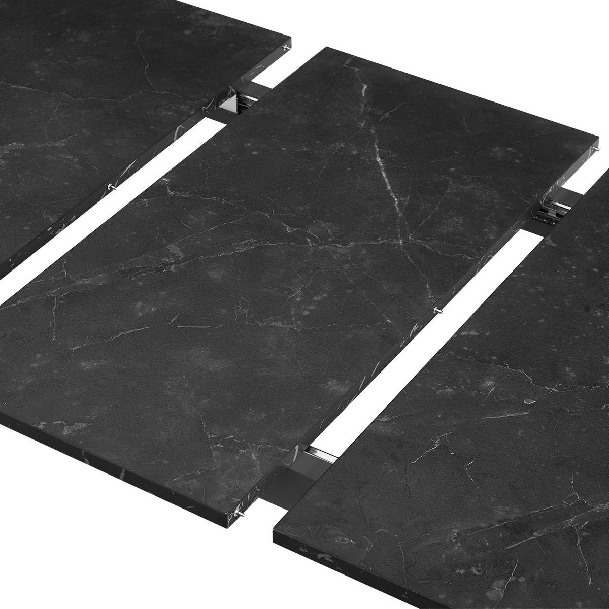 ESSTISCH MARA 120-160/80/76 cm Marmor Schwarz ausziehbar - Schwarz, Holz (80/120/76cm) - B&D Home