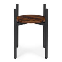 BLUMENSTÄNDER RONDO Braun - Schwarz - Schwarz/Braun, Holzwerkstoff/Metall (35/35/41.5cm) - Mat-Haus
