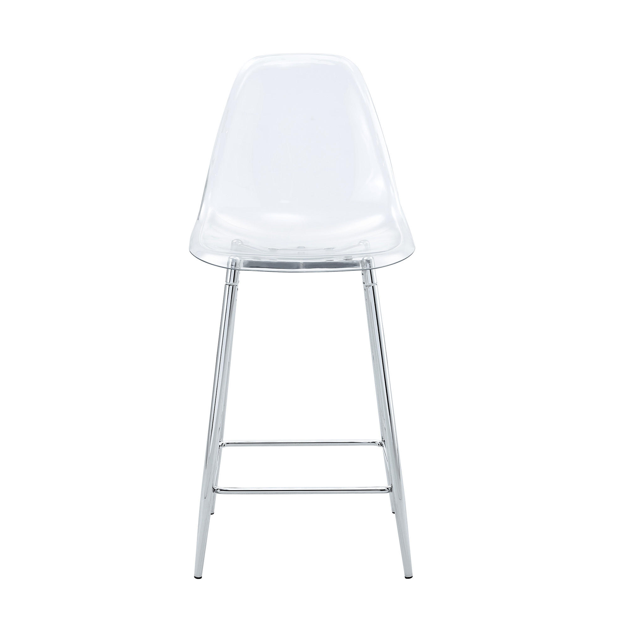 BARHOCKER DE-36582 2er Set mit transparenter Sitzschale Schwarz - Silberfarben, Kunststoff (45/102/51cm) - ComfortXL