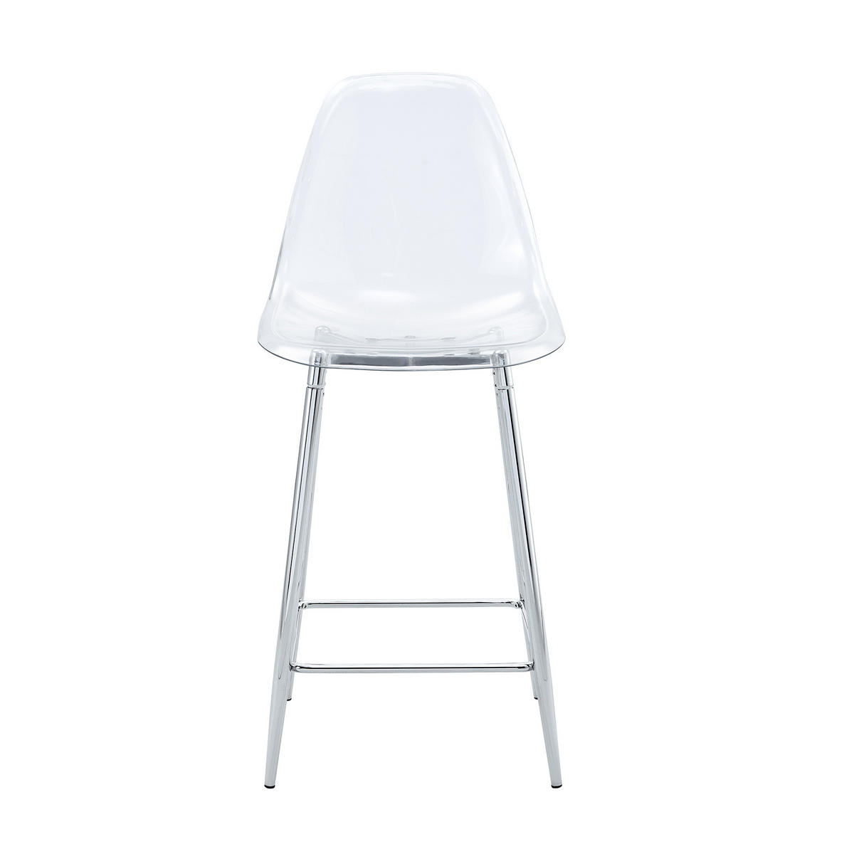 BARHOCKER DE-36582 4er Set mit transparenter Sitzschale Schwarz - Silberfarben, Kunststoff (45/102/51cm) - ComfortXL