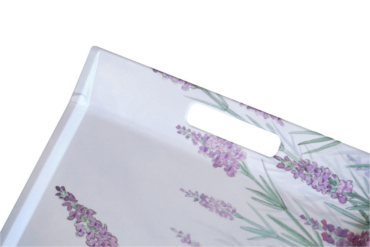 TABLETT Elfe, rechteckige Serviertablett mit Griff 38x27 cm - Lila, Kunststoff (27/3/38cm) - Lashuma