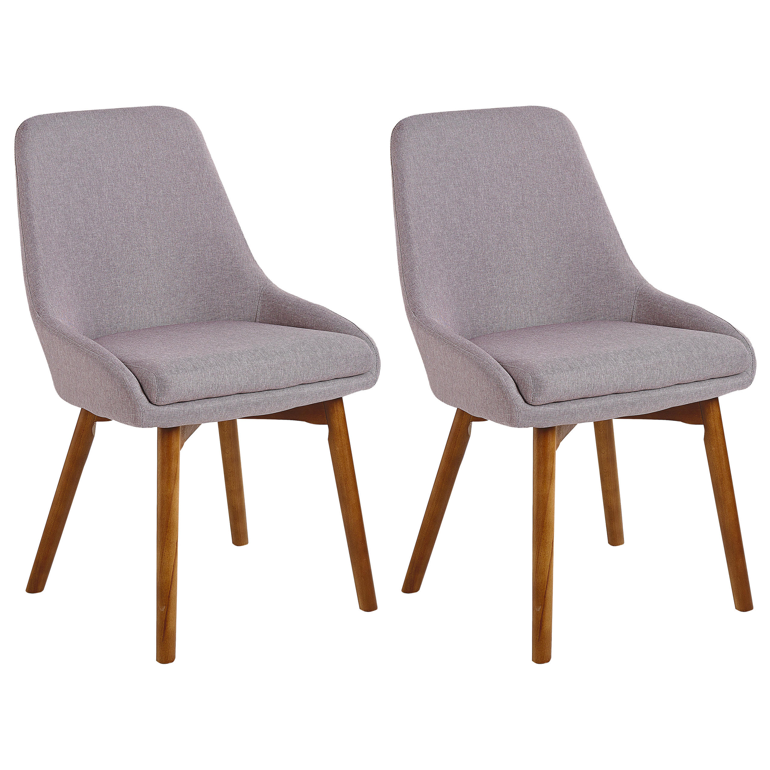 ESSZIMMERSTUHL 2er-Set Polsterbezug Grau Melfort - Grau, Holz/Textil (49/82/58cm) - Beliani