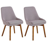 STUHL 2er-Set Polsterbezug Grau Melfort - Grau, Holz/Textil (49/82/58cm) - Beliani