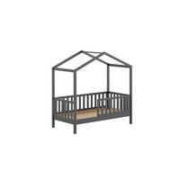 JUNIORBETT Karie 148x151x76 aus Massivholz in Anthrazit - Grau, Holz (70/140cm) - 58aufmkessel