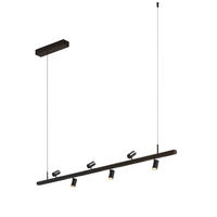 PENDELLEUCHTE MIT SPOTSTRAHLERN Lyne, Schwarz, 125cm - Schwarz, Metall (125/125/8.5cm) - KOSILUM