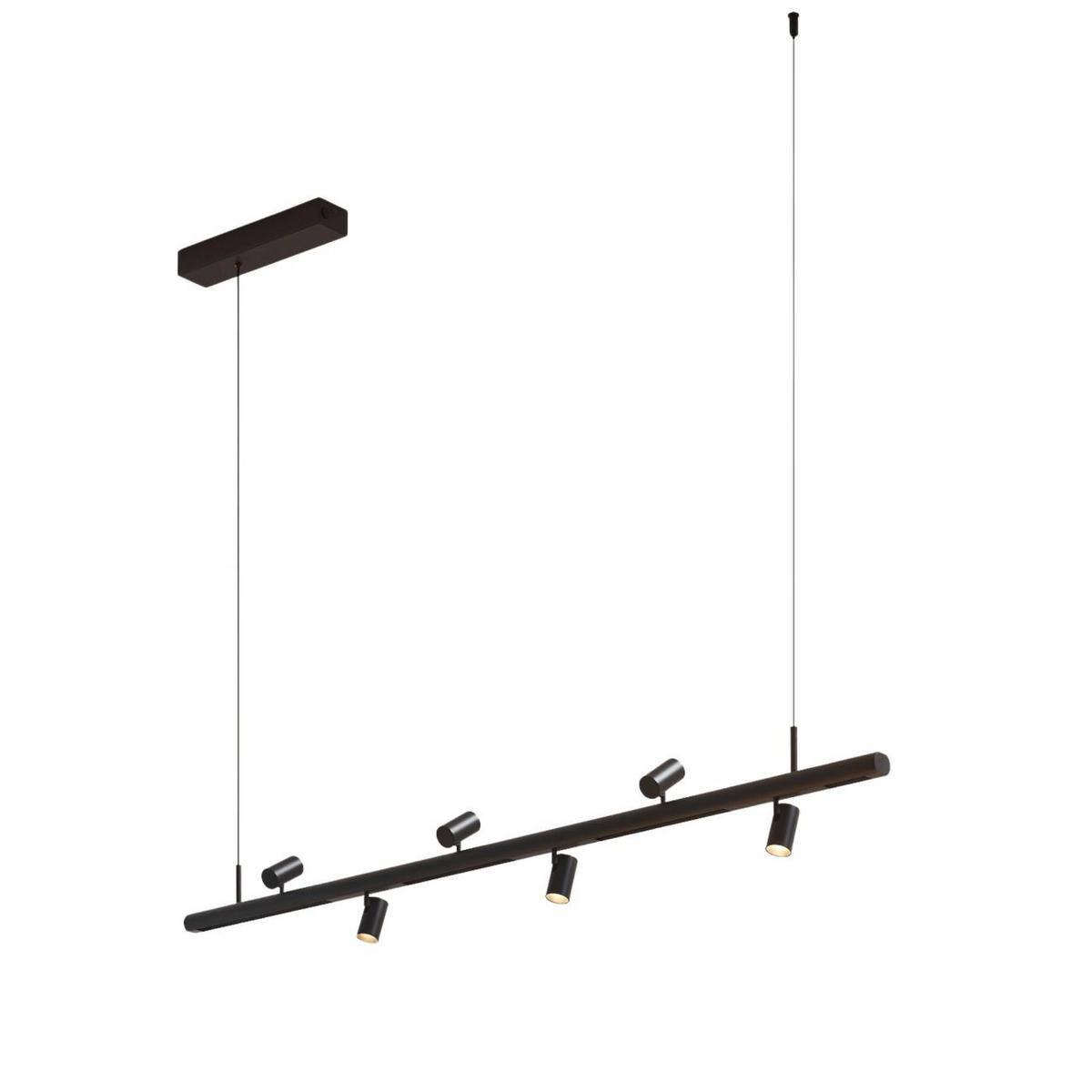 PENDELLEUCHTE MIT SPOTSTRAHLERN Lyne, Schwarz, 125cm - Schwarz, Metall (125/125/8.5cm) - KOSILUM