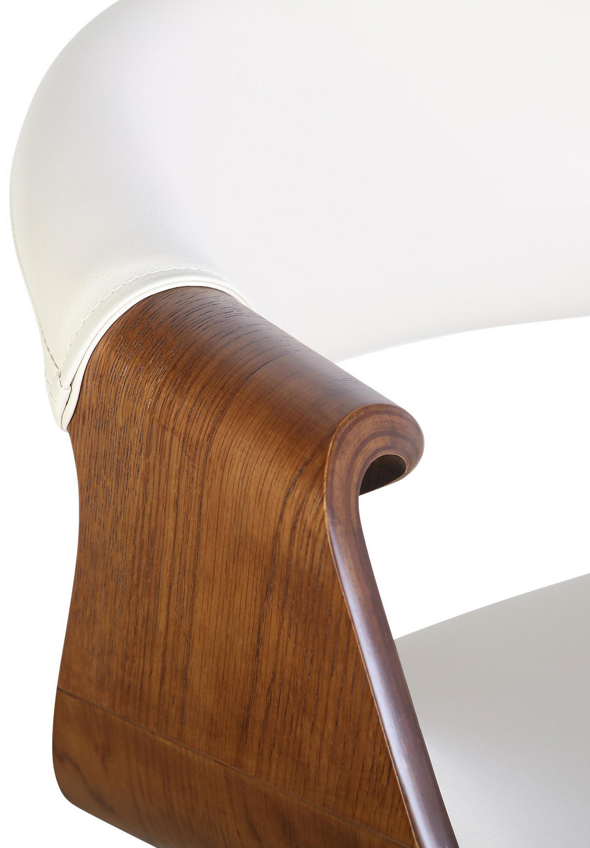 STUHL Lederlook Creme - Eukalyptusholzfarben/Creme, Holz/Textil (62/76/52cm) - CLP