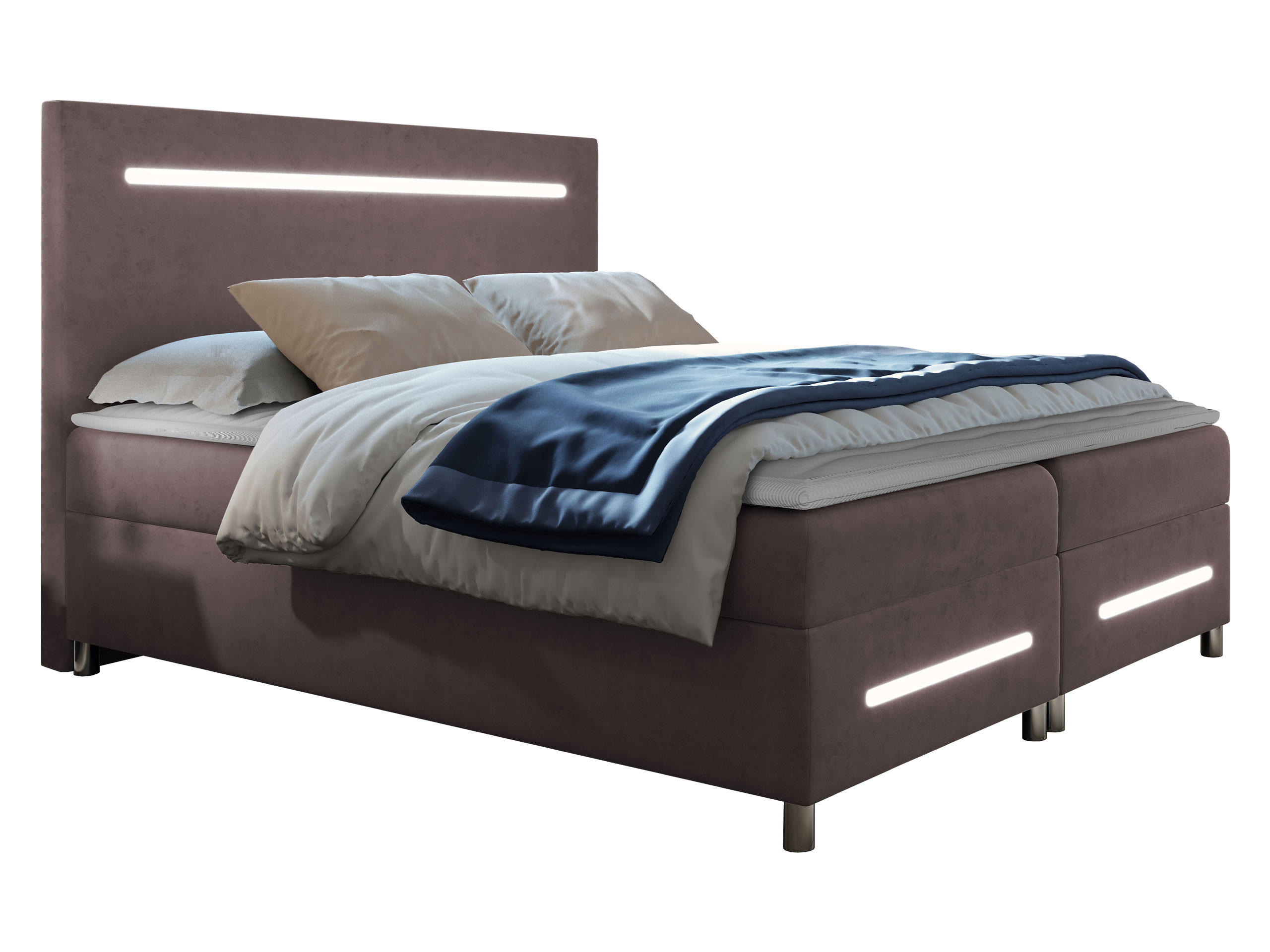 BOXBETT Enter LED - Rosa, Holz (140/200cm) - MIRJAN24