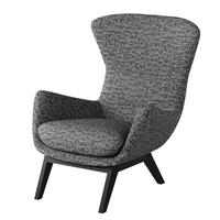 SESSEL mit Holzfüßen - Schwarz/Grau, Birkenholz/Textil (84/99/96cm) - home24