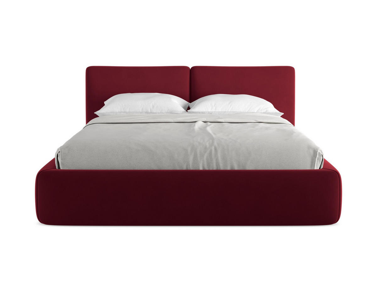 POLSTERBETT mit Bettkasten und Lattenrost 180x228 Rot - Bordeaux/Rot, Kunststoff/Textil (160/200cm) - Makamii
