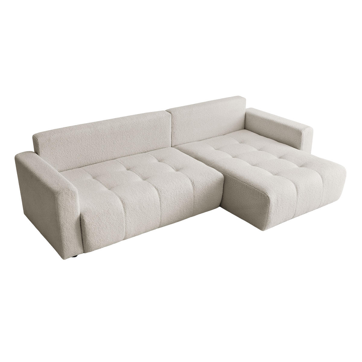 ECKSOFA WALONGO mit Schlaffunktion, Creme - Weiß, Textil (261/143cm) - Fedve