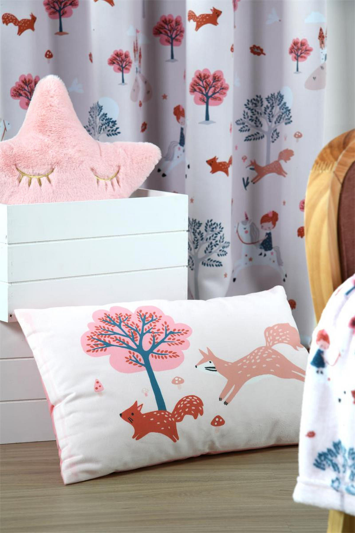 KINDERZIMMERKISSEN Cyrielle 50/30 cm - Rosa, Textil (30/50cm) - STOF