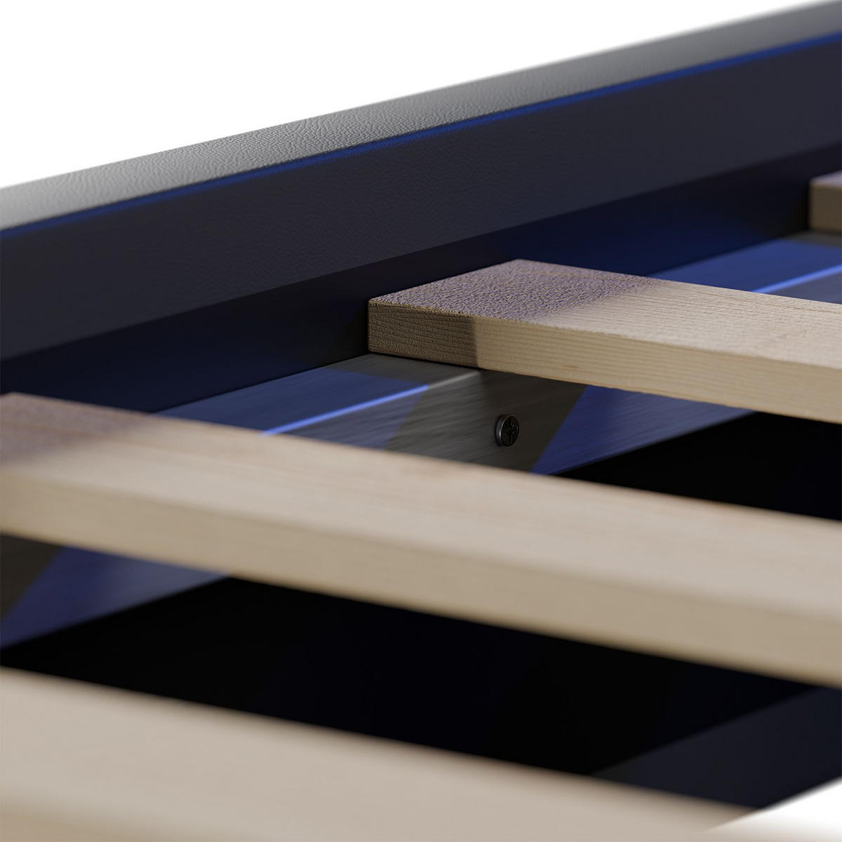 POLSTERBETT Paris mit LED dunkelgrau 90x200cm - Dunkelgrau, Holz (90/200cm) - Juskys