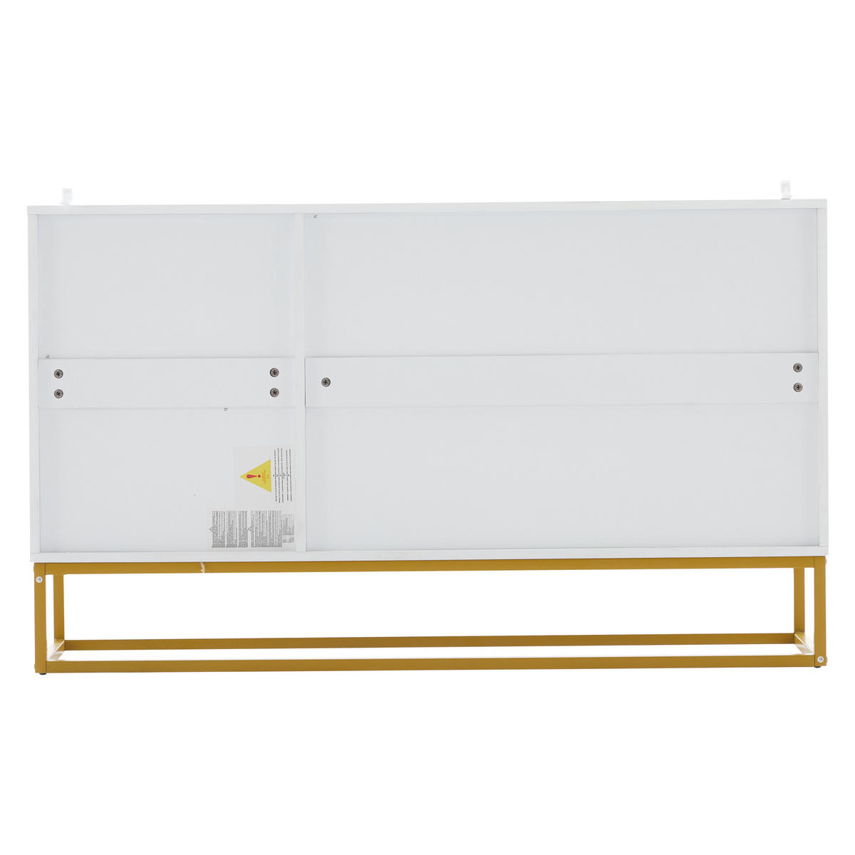 SIDEBOARD mit Goldbeinen und 3 Türen, 130/36/76cm - Weiß, Holzwerkstoff (130/76/36cm) - Urban Meuble