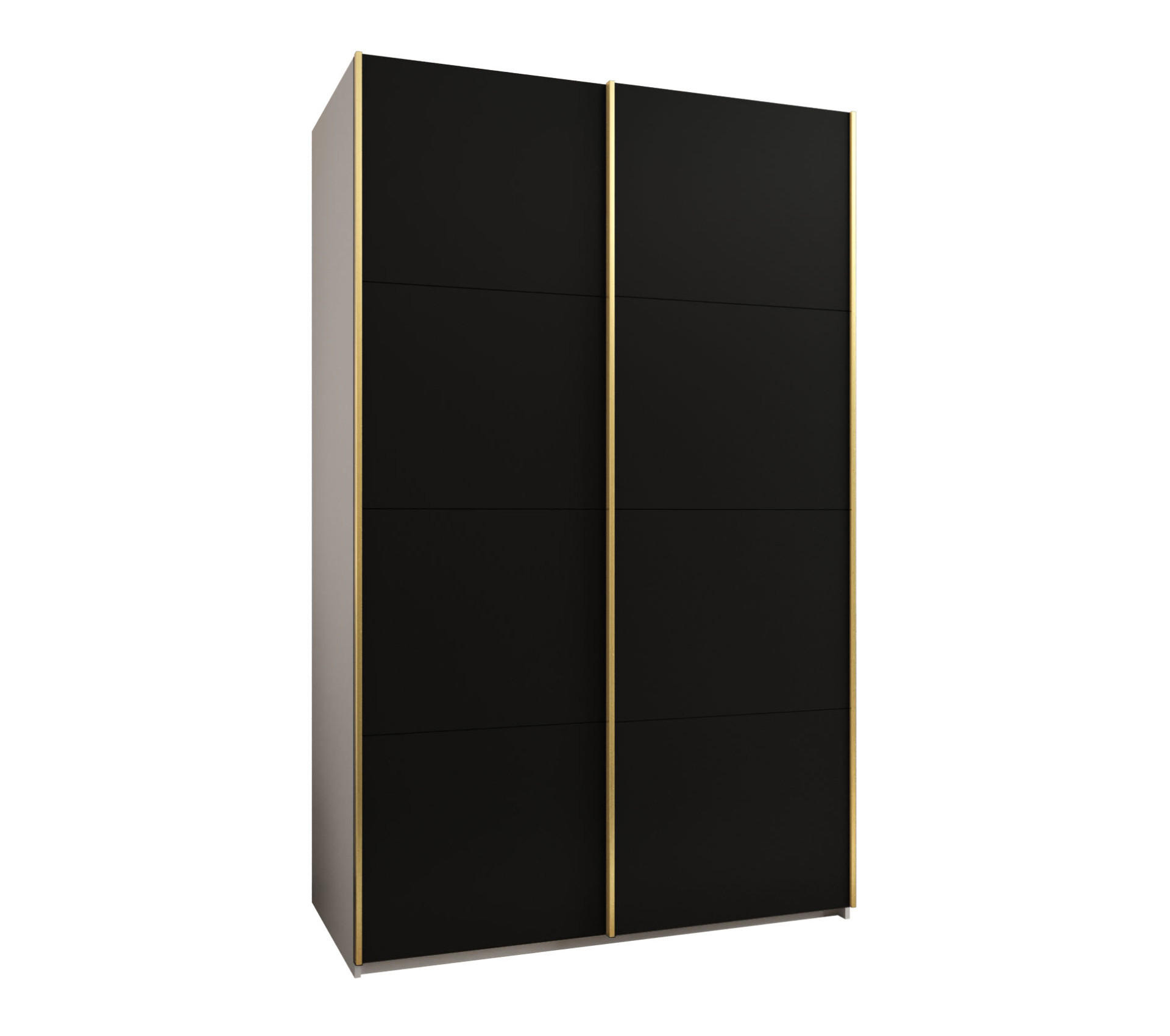 SCHWEBETÜRENSCHRANK 245,5/160/64 2-türig - Goldfarben/Schwarz, Holz/Metall (160/245/64cm) - Abiks Möbel