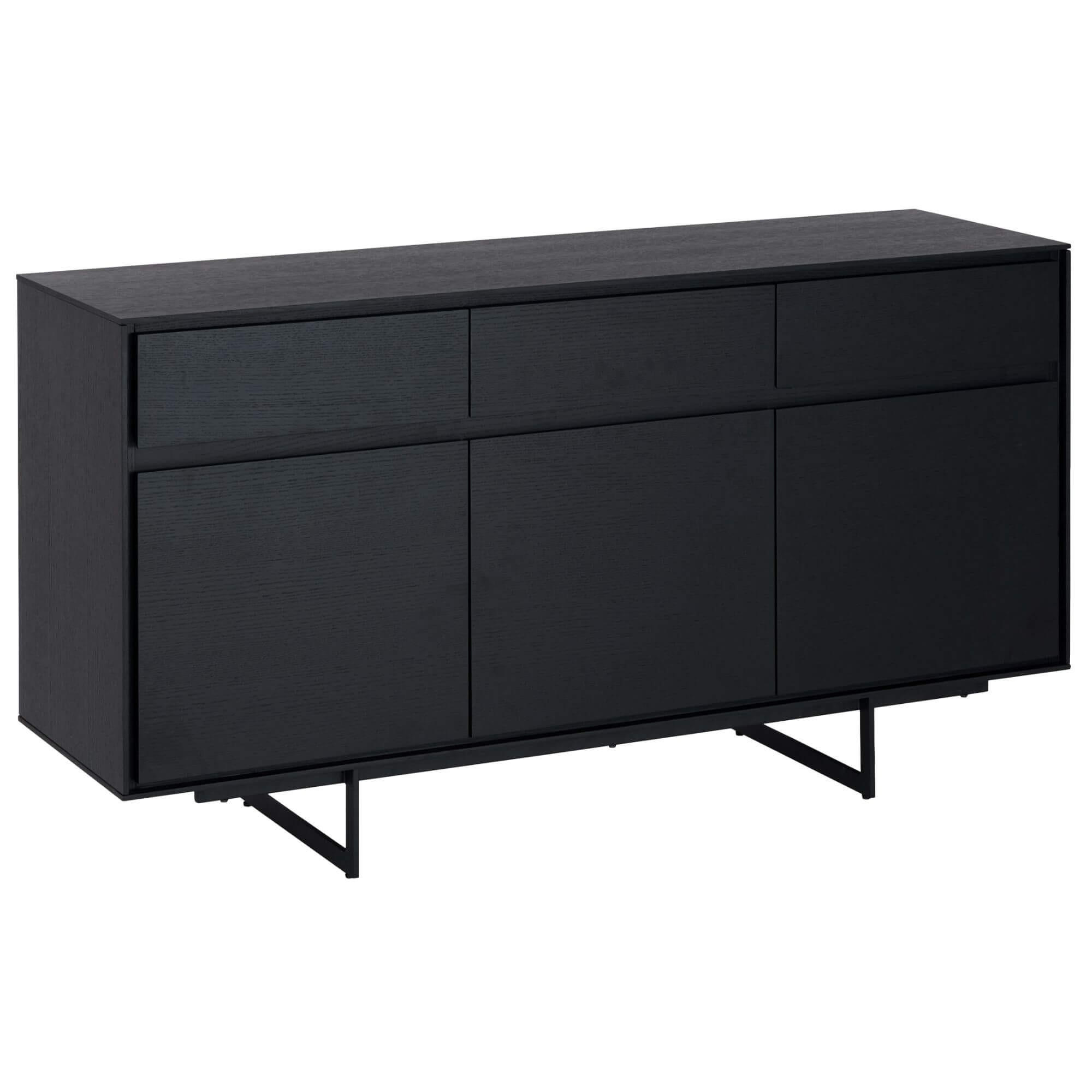 SIDEBOARD Schwarz - Schwarz, Holzwerkstoff/Metall (155/82/45cm) - Furnhouse