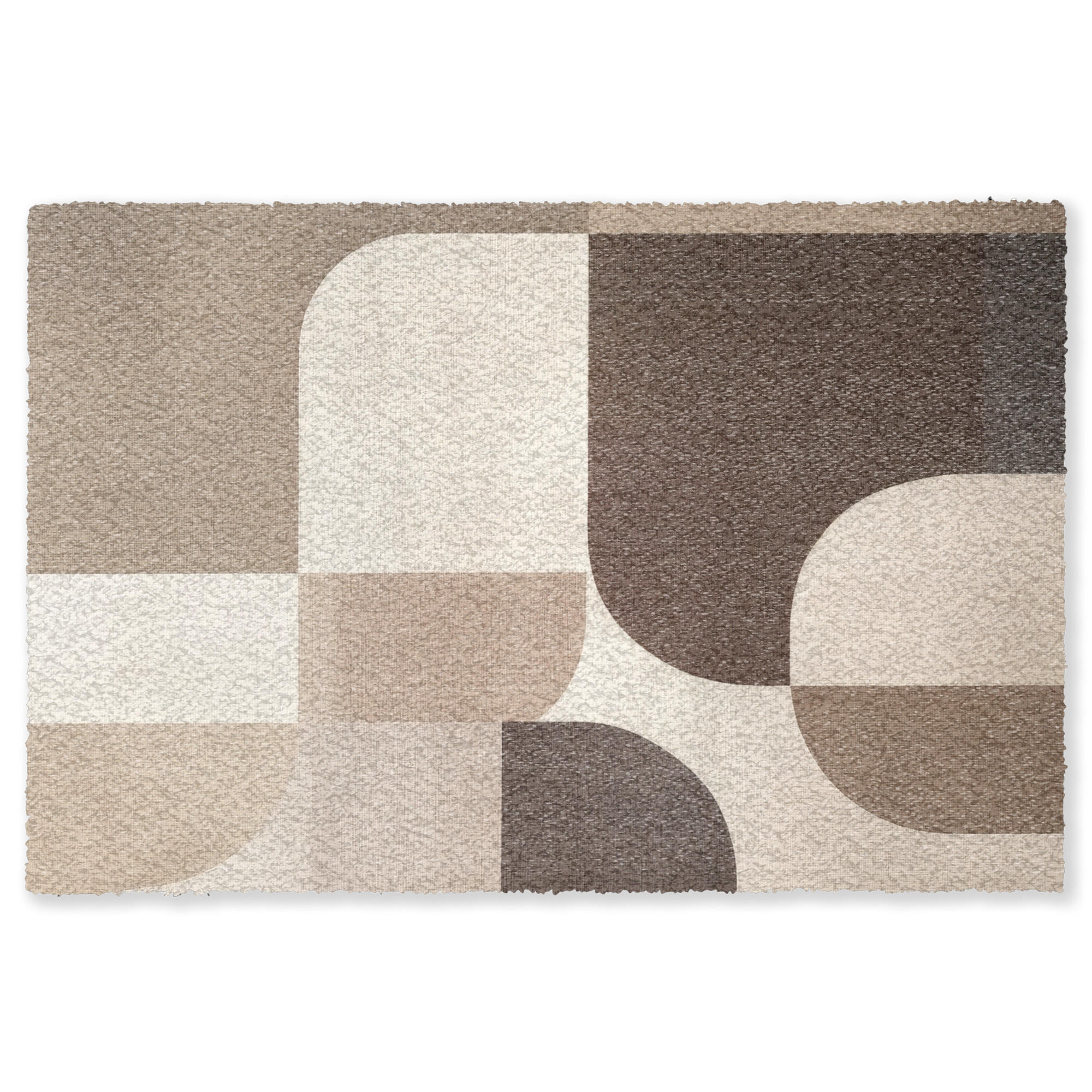 FUSSMATTE Geometrisch - Gewebte Struktur - Modern Fußabtreter 180x120 cm - Beige, Kunststoff (180/120cm) - MuchoWow