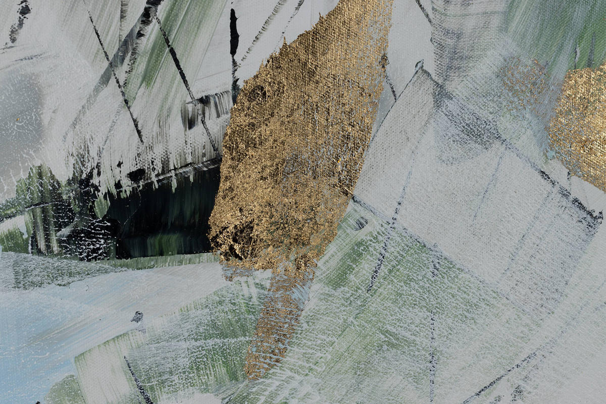ACRYLBILD HANDGEMALT 100/75 cm - Grau/Grün, Holz/Textil (1.8/75cm) - KUNSTLOFT