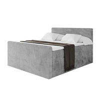BOXSPRINGBETT mit Matratze H3|H4 und Lattenrost - TOLO-Z KING 140x200 Cord - Hellgrau - Hellgrau, Holzwerkstoff (140/200cm) - ALTDECOR