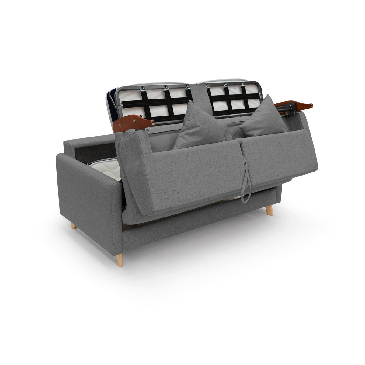 SCHLAFSOFA Edgar - Grau, Textil (200/94/97cm) - Divani.store