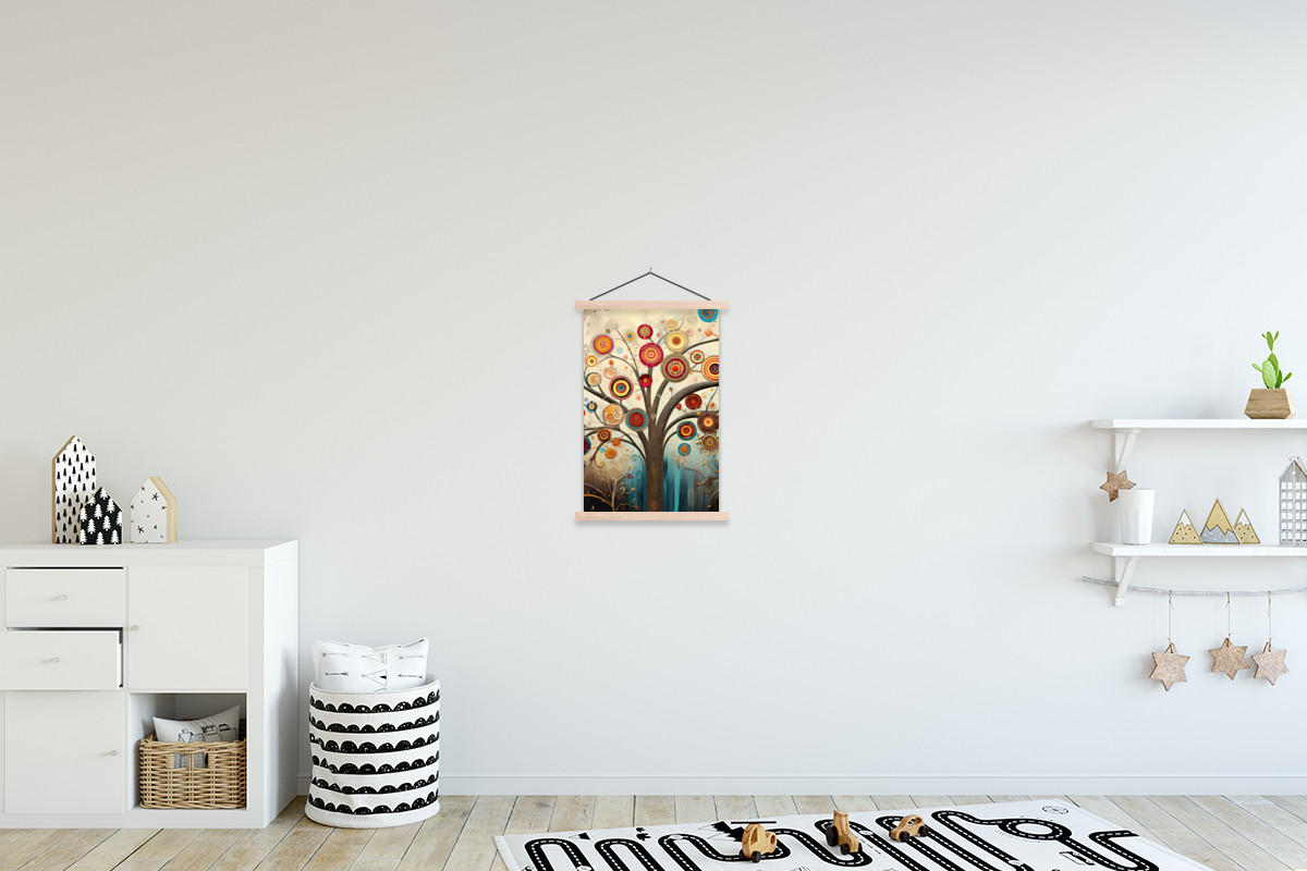 POSTER Baum - Baum des Lebens - Farbe 40x60 cm - Braun, Textil (40/60/0.15cm) - MuchoWow