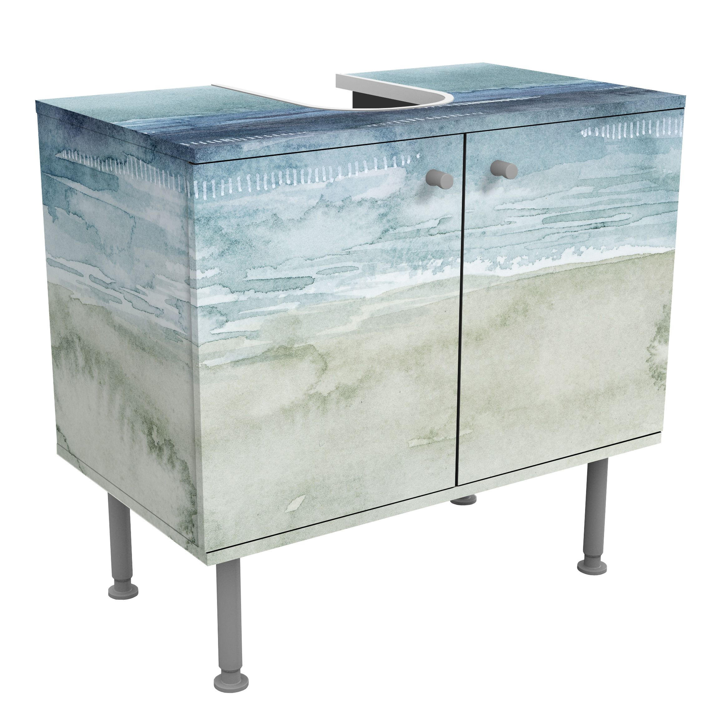 Bilderwelten Waschbeckenunterschrank Blau 60x55x35 cm