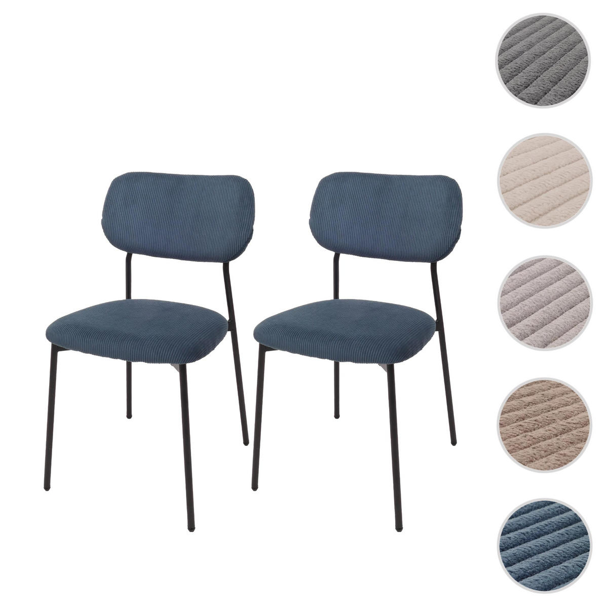 ESSZIMMERSTUHL Blau 2er-Set - Blau, Textil (44/83/52cm) - MCW